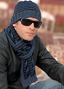 mod�le expliqu� :<br>bonnet et �charpe � tricoter