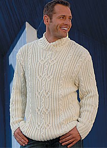modèle expliqué :<br>pull à points irlandais
