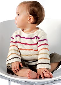 tricot expliqu� :<br>pull ray� pour b�b�
