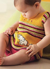 mod�le expliqu� :<br>tunique et culotte pour b�b�