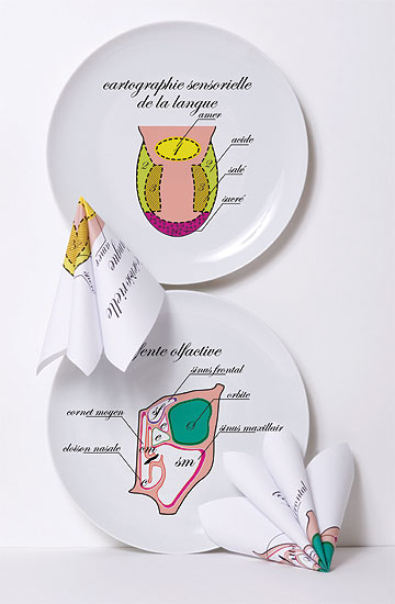 assiettes 'cartographie sensorielle' de Matali Crasset