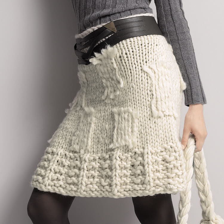 Modèle expliqué : jupe en tricot - Création Gedifra.