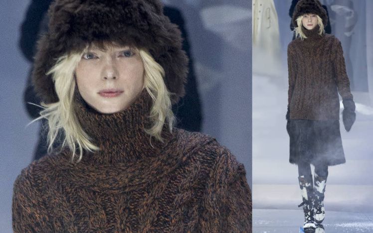 Tendance clé de l'automne-hiver 2017/2018 : la MAILLE. Look MONCLER.