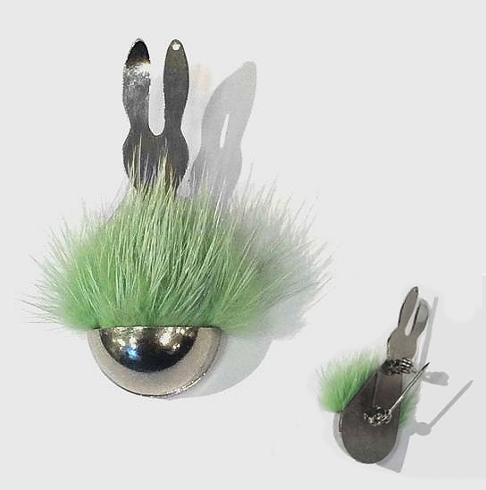 Cadeau thème NATURE - La broche 'Lapin vert' Anagold.