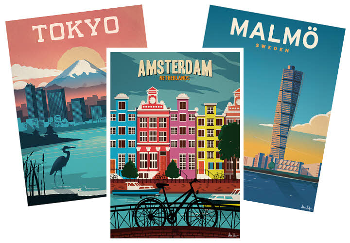 Cadeau thème 'MONDE' - Affiches villes du monde Sergeant Paper. Cadeau thème 'MONDE' - Affiches villes du monde Sergeant Paper.