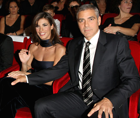 George Clooney et sa compagne Elisabetta Canalis en octobre 2009.