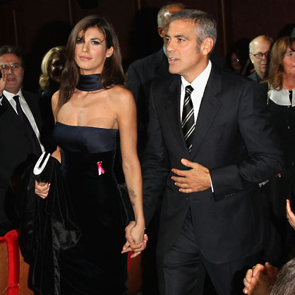George Clooney et sa compagne Elisabetta Canalis en octobre 2009.
