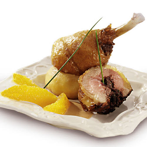 Chapon fermier pommes boudin Chapon fermier pommes boudin