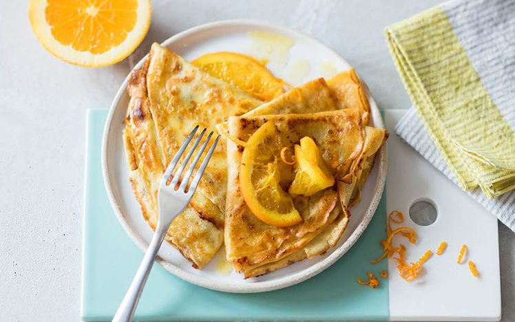 Crêpes suzettes à l'orange en version allégée