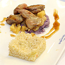 Recette Mon été indien (cailles, riz, topinambours et pommes) Recette Mon été indien (cailles, riz, topinambours et pommes)