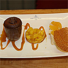 recette Farandole des desserts (riz au lait, tuile orange et soufflé au chocolat) recette Farandole des desserts (riz au lait, tuile orange et soufflé au chocolat)