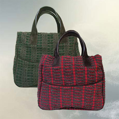 Sac en tweed et peau Maria di Rosa Sac en tweed et peau Maria di Rosa