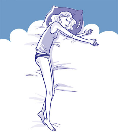 Dormir allongée sur la côté Dormir allongée sur la côté