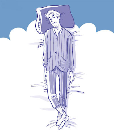 Dormir sur le dos, chevilles croisées Dormir sur le dos, chevilles croisées