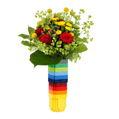 Vase Lego et fleurs Rapidflore