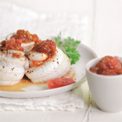 recette : papillote de sole et chutney de pamplemousse de Floride recette : papillote de sole et chutney de pamplemousse de Floride