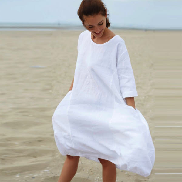 Photo : robe en lin Idées de Femme - Printemps-été 2019. Photo : robe en lin Idées de Femme - Printemps-été 2019.