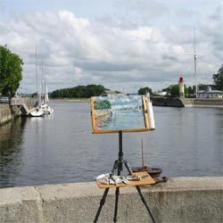 Honfleur, la toile est  son motif Honfleur, la toile est  son motif