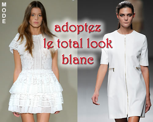 robes dentelles ou épurées en total look blanc