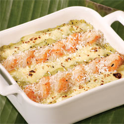 recette Parmentier de crevettes au parmesan et coco râpée © Gérald Gambier recette Parmentier de crevettes au parmesan et coco râpée © Gérald Gambier