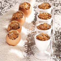 recette Oeufs coco surprise spéculoos framboise © Gérald Gambier