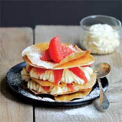 recette : mille-feuille craquant au Pamplemousse de Floride © FDOC recette : mille-feuille craquant au Pamplemousse de Floride © FDOC