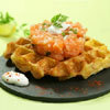Tartare de saumon de Norvège, gaufre de pommes de terre, sauce aigrelette © Centre des Produits de la Mer de Norvège