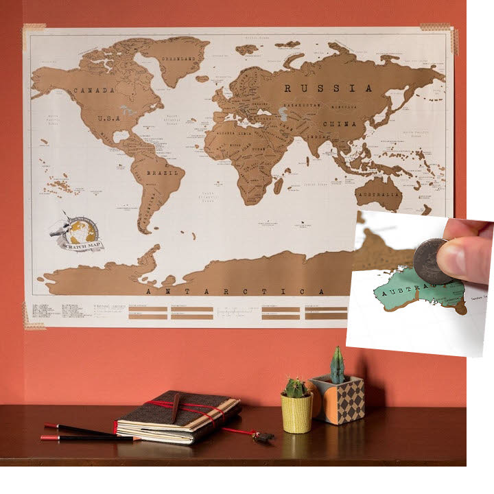 Carte du monde à gratter Nature & Découverte. Carte du monde à gratter Nature & Découverte.
