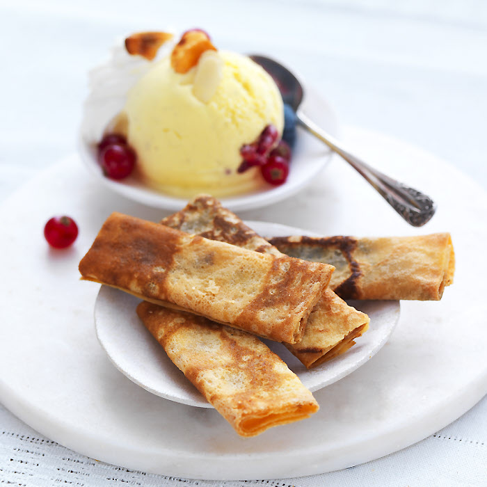 Crêpes dentelle arôme vanille, sans gluten - Recette Tipiak.