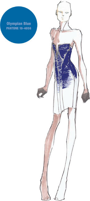 Le choix de Max and Lubov Azria pour Hervé Léger : Bleu Olympien Le choix de Max and Lubov Azria pour Hervé Léger : Bleu Olympien