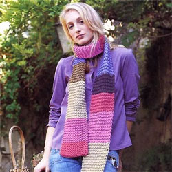 écharpe rayée à tricoter © Phildar