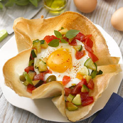 recette corolle de brick à l’œuf sur ratatouille provençale recette corolle de brick à l’œuf sur ratatouille provençale