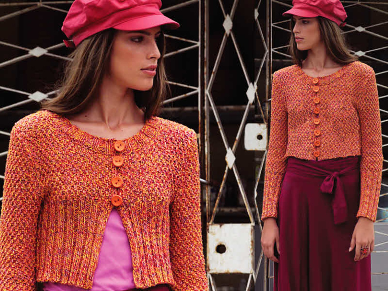 MODELE EXPLIQUE - Gilet court au point de blé et côtes 2/2 - 2 versions © Phildar. MODELE EXPLIQUE - Gilet court au point de blé et côtes 2/2 - 2 versions © Phildar.