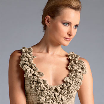 Robe tricot-crochet style couture - Création Bergère de France