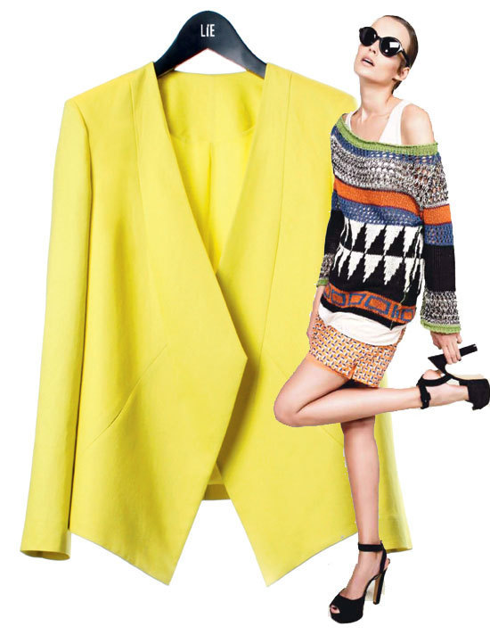 Vesete Lie Veste jaune Lie By Lie Sang Bong et silhouette Devotion pour l'été 2014 Vesete Lie Veste jaune Lie By Lie Sang Bong et silhouette Devotion pour l'été 2014