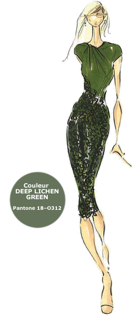 Couleurs Vert LICHEN profond - Création Pamella DeVos pour Pamella Roland Couleurs Vert LICHEN profond - Création Pamella DeVos pour Pamella Roland