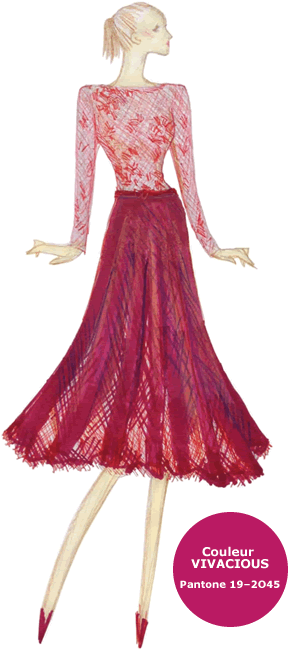 Couleur Pantone Vivacious - Création Tadashi Shoji Couleur Pantone Vivacious - Création Tadashi Shoji