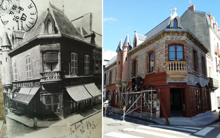 VICHY - La maison Albert Londres (sur une carte postale en 1907 et en cours de rénovation en 2021) © ABCfeminin.com.