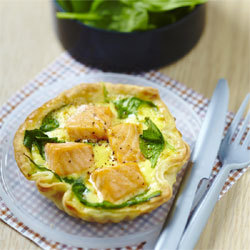 Recette pour lunch box de Yannick Alléno : Quiche de Popeye