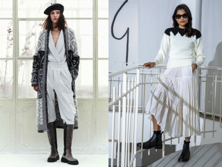 Tendance clé de l'automne-Hiver 2021-2022 : le noir & blanc - Créations Brunello Cucinelli / Agnès B. Tendance clé de l'automne-Hiver 2021-2022 : le noir & blanc - Créations Brunello Cucinelli / Agnès B.