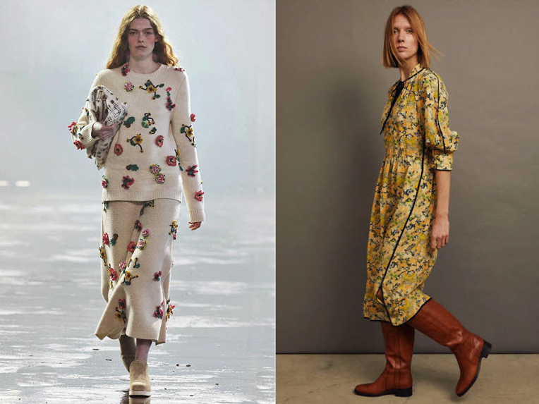 Tendance mode de l'automne-hiver 2021-2022 : les superpositions - Créations Gabriela Hearst et Laurence Bras.