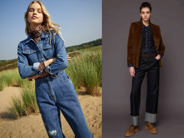 Tendance mode de l'automne-hiver 2021-2022 : le total look jeans - Créations Nasty Gal et P.A.R.O.S.H.