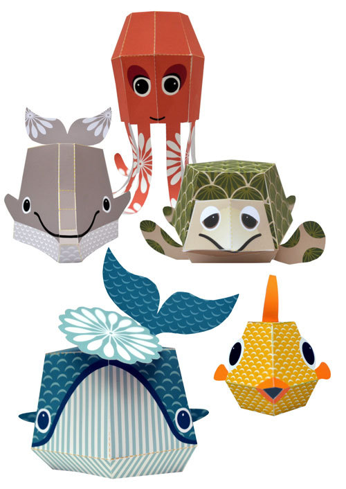 5 animaux rigolos à découper et à façonner PAPER TOYS