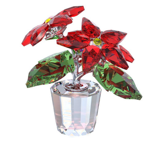 Idée cadeau de Noël FLEURS n° 4 - Poinsettia en cristal SWAROVSKI