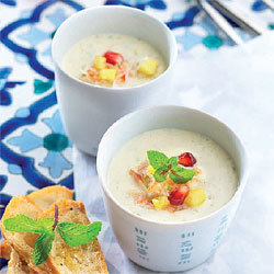 Cappuccino de crabe, ananas et menthe Cappuccino de crabe, ananas et menthe