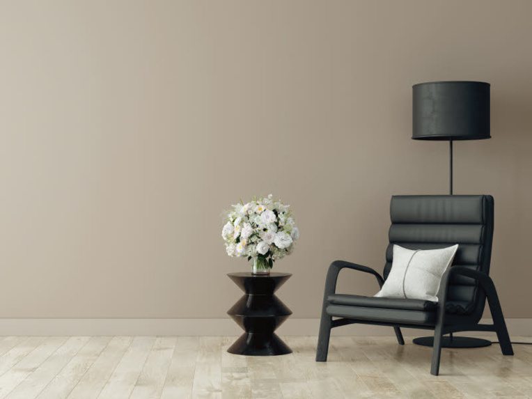 Fauteuil et accessoires de couleur noire. Fauteuil et accessoires de couleur noire.