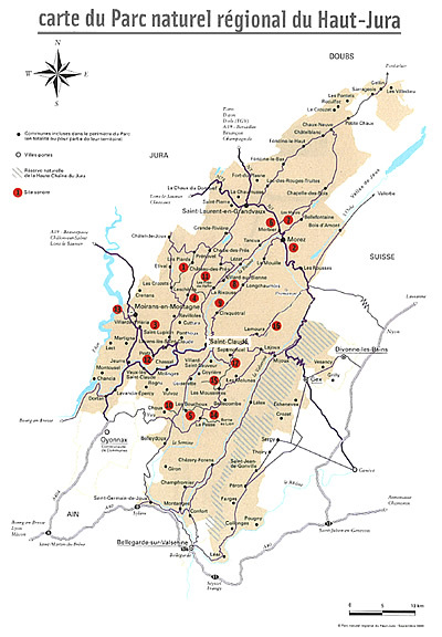 Carte de sites sonores du Parc naturel régional du Haut-Jura