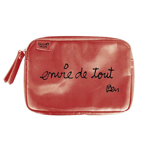 Idée cadeau de Noël les MOTS n° 2 - pochette de voyage "envie de tout" par Ben pour ART GOODIES