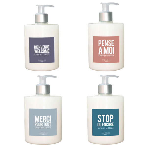 Idée cadeau de Noël Les MOTS n° 13 - Savon liquide parfumé FARIBOLES Idée cadeau de Noël Les MOTS n° 13 - Savon liquide parfumé FARIBOLES