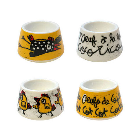 Idée cadeau de Noël Les MOTS n° 18 - Coquetiers en porcelaine 100DRINE Idée cadeau de Noël Les MOTS n° 18 - Coquetiers en porcelaine 100DRINE